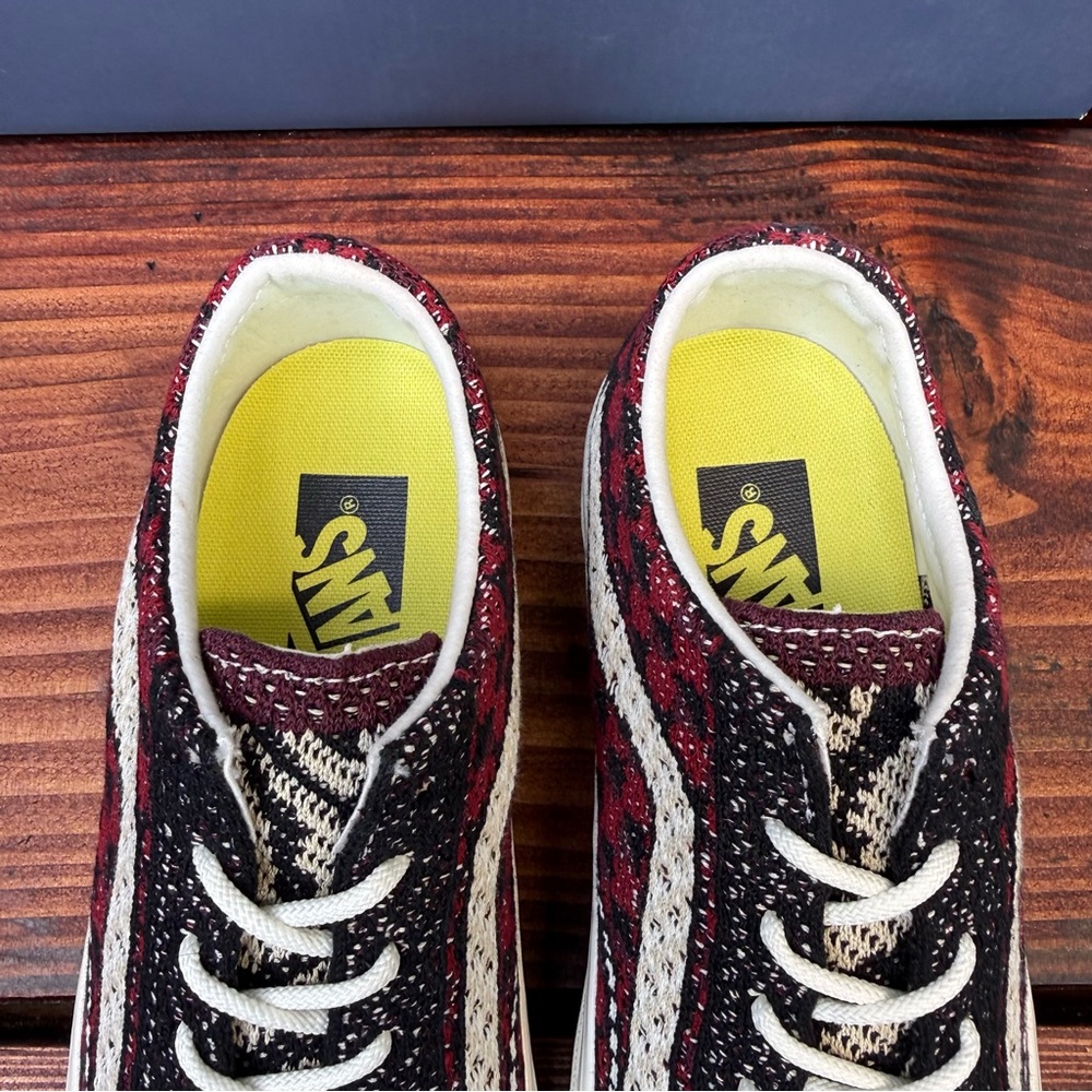 NIB Vans LX Old Skool 36 EK Geo Check Bordeaux Sneakers - New in Box! - Picture 7 of 11